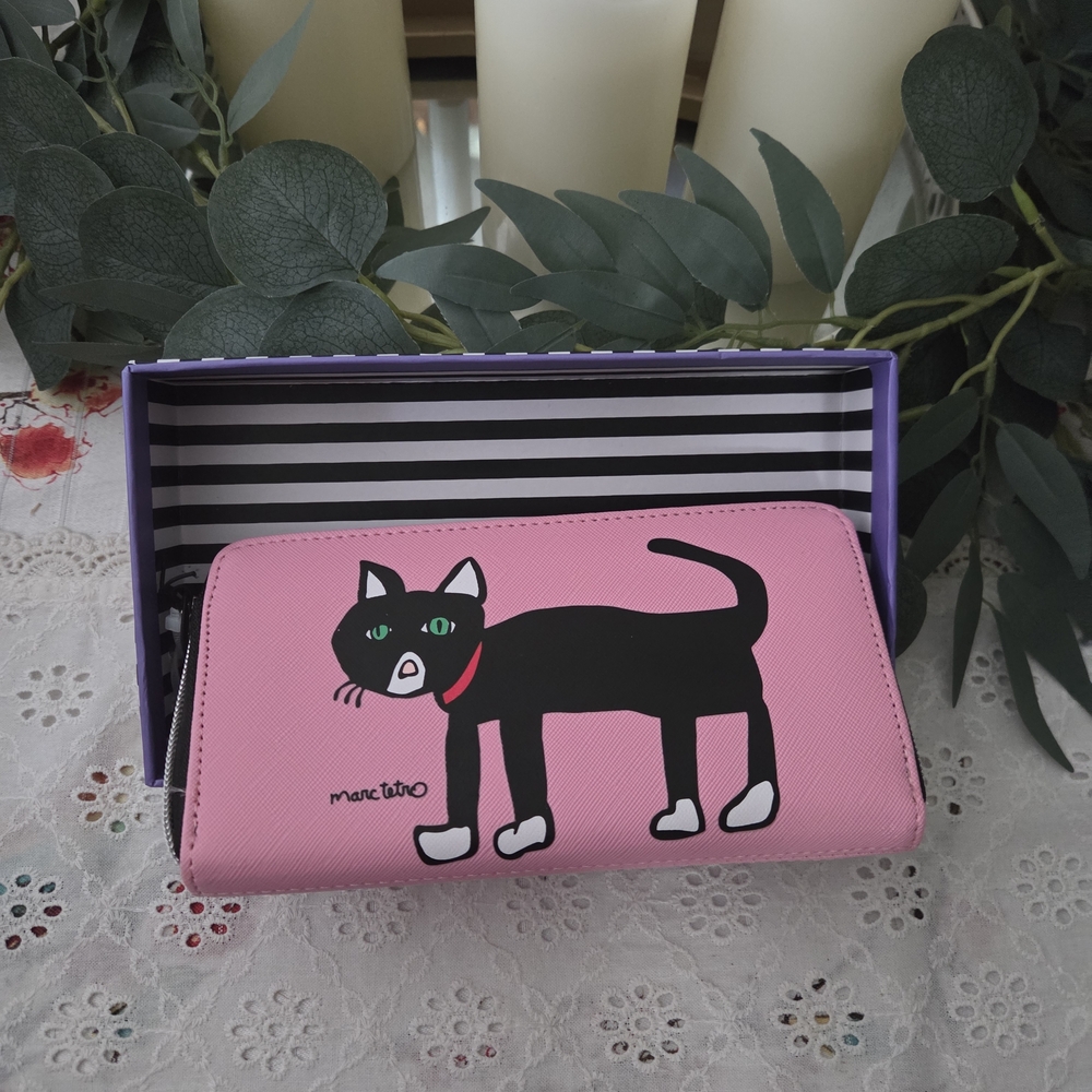 Marc Tetro Pink Cat Design Wallet